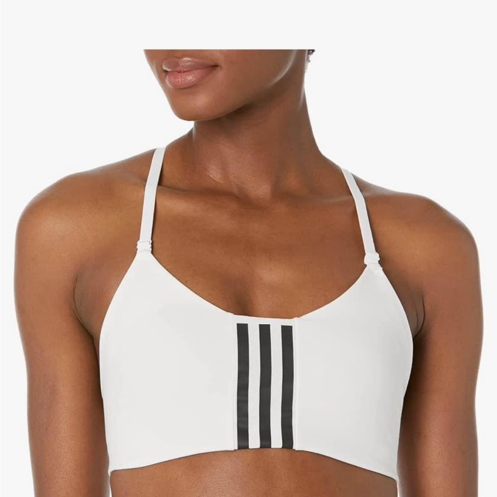 Adidas 3-Stripes White Sports Bra – Size S (NWT)